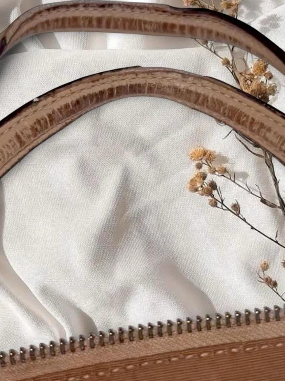 Coach Kacey Pebbled Leather Satchel Bag - Taupe - Picture 7 of 7